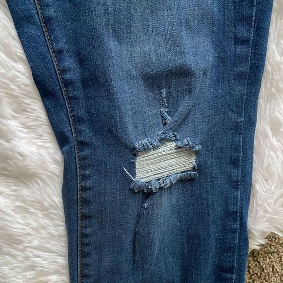 Judy Blue Boyfriend Fit Jeans Pull On Distressed Womens Size 7 28 Blue Stretchy - Picture 6 of 8
